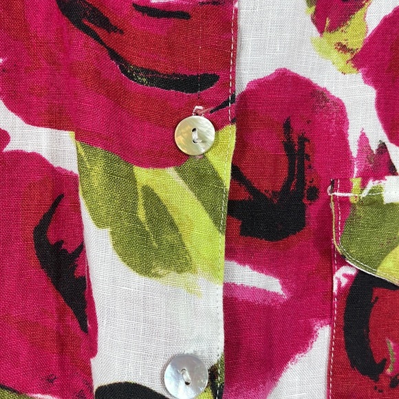 Floral Button Down Shirt - Red and Green - Picture 3 of 5